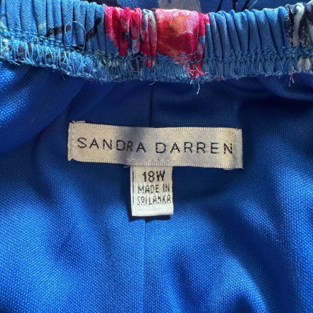 Sandra Darren Blue Floral Midi Dress - Picture 3 of 3